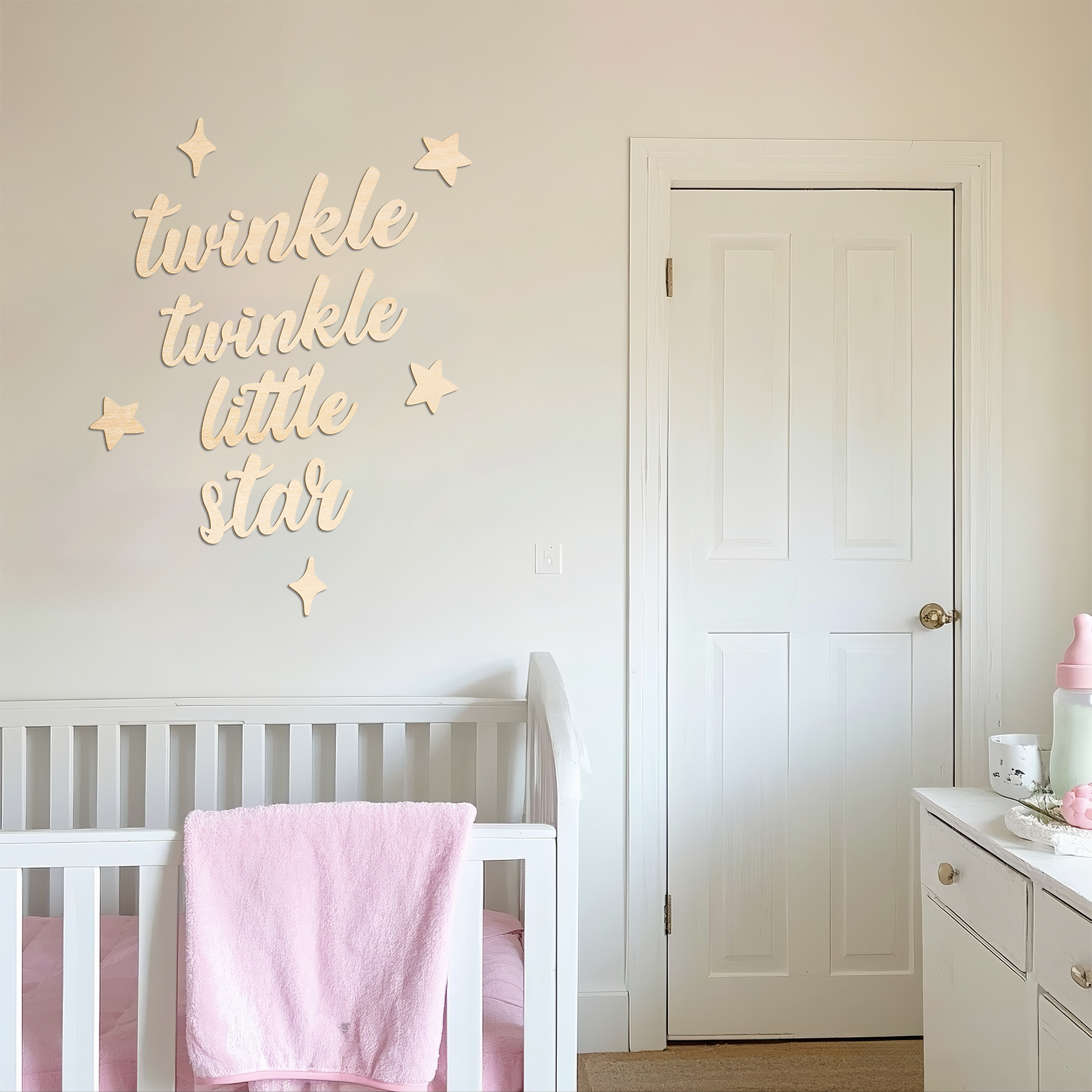Baby Nursery Wall - Twinkle Twinkle Little Star Wooden Sign