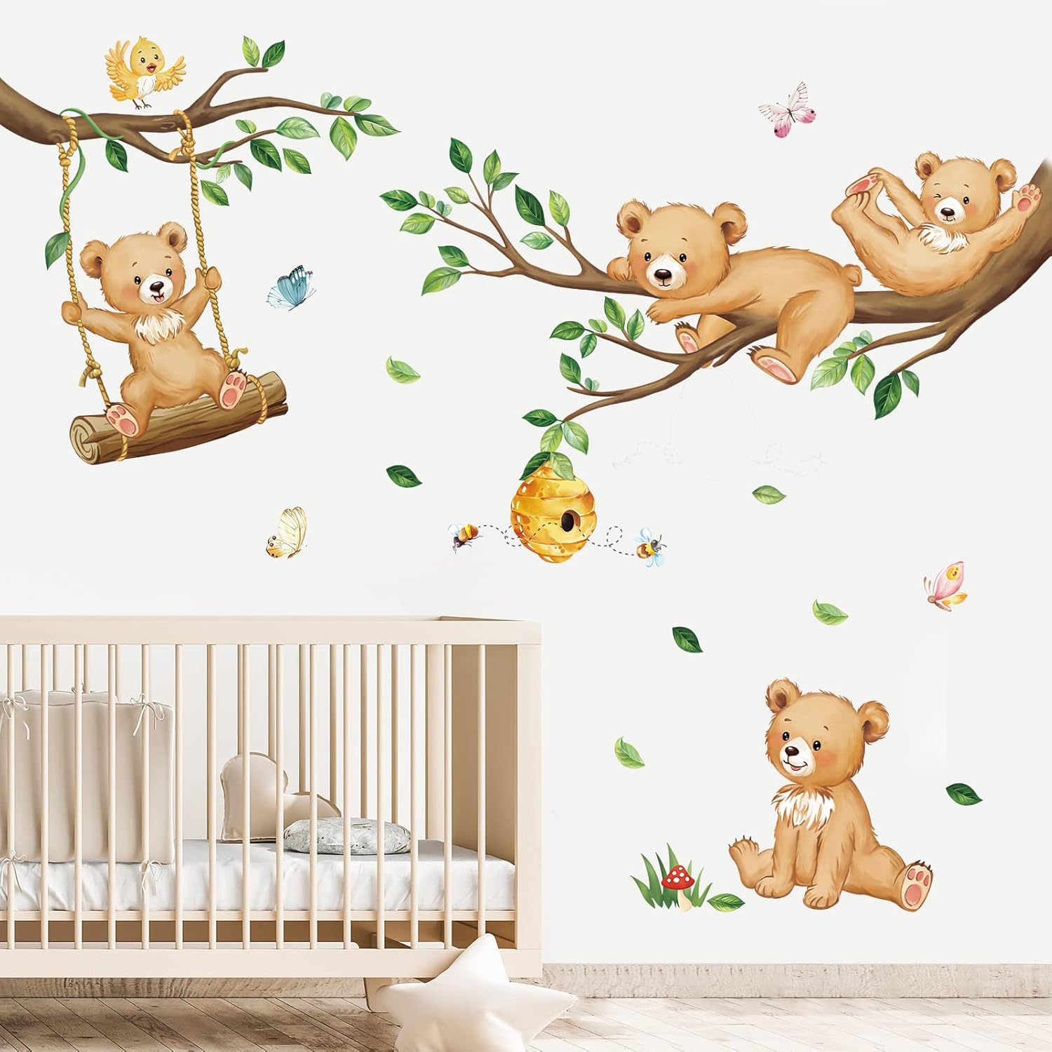 Wall Decal Nursery - Woodland Bear Wall Decals Animal Tree
