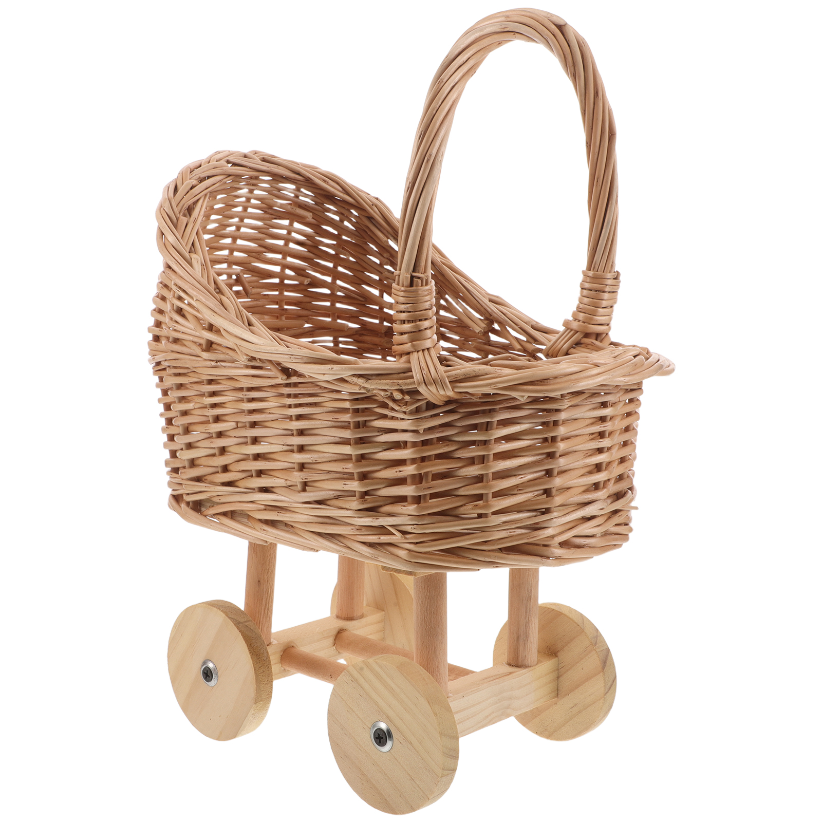 Baby Nursery Vintage - Vintage Rattan Miniature Pram Handmade Pushchair