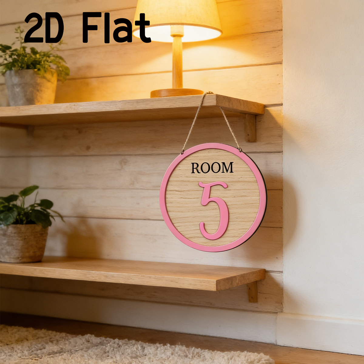 Baby Nursery Wall - 1Pc Cutom Pink Room Number Wooden