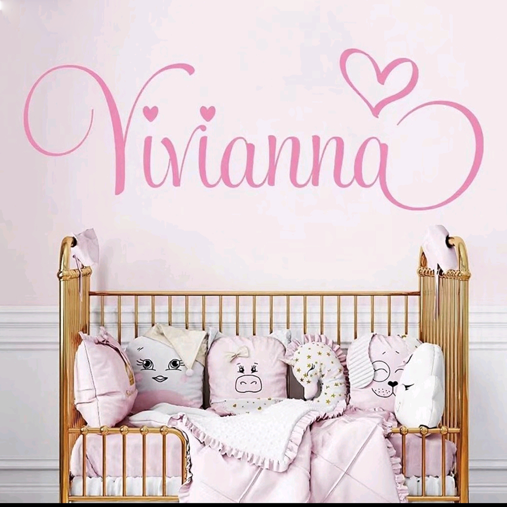 Baby Nursery Girl Room - Personalised Name Wall Stickers for Kids