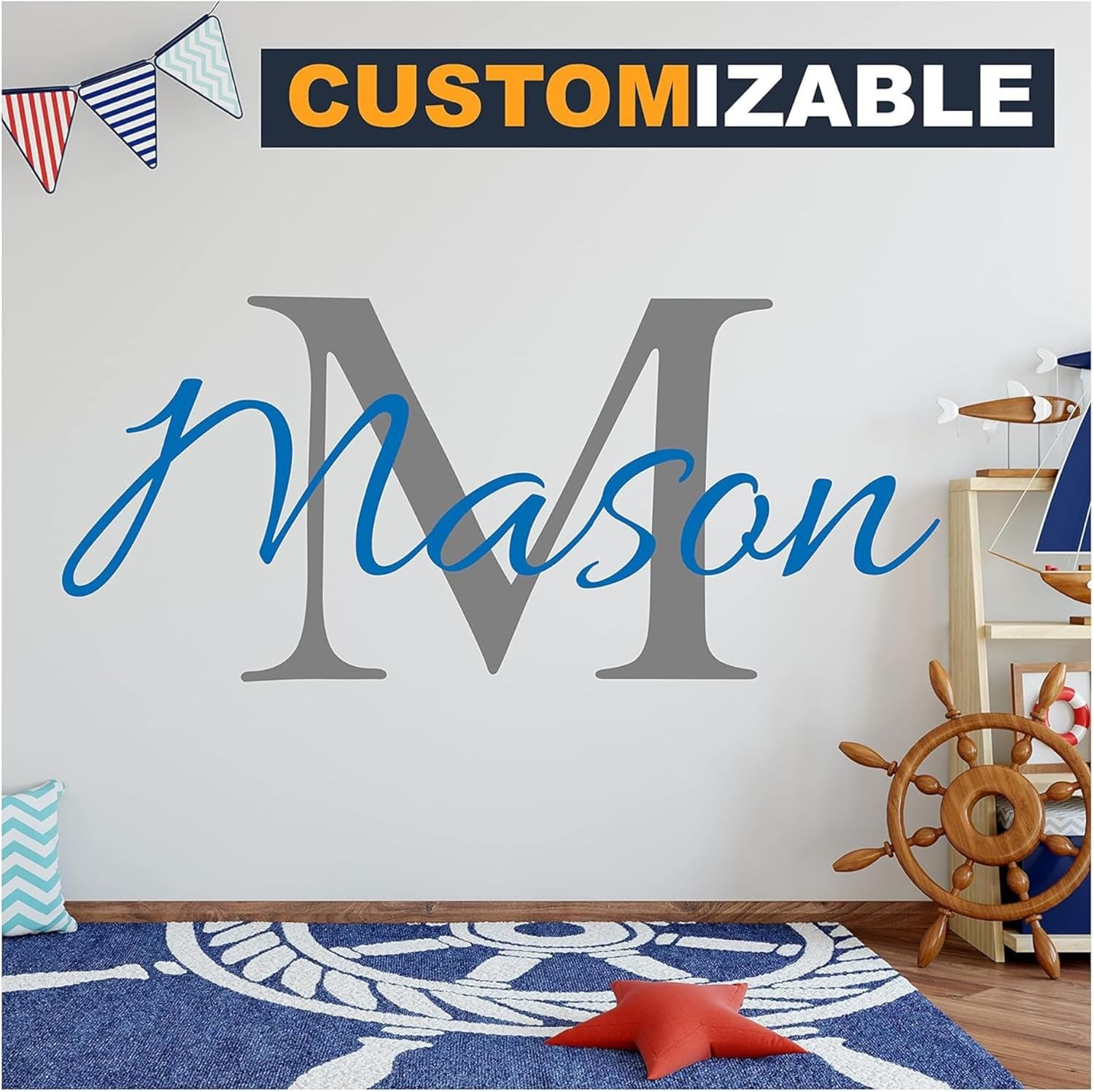 Wall Decal Nursery - Custom Name Wall Decals for Kids