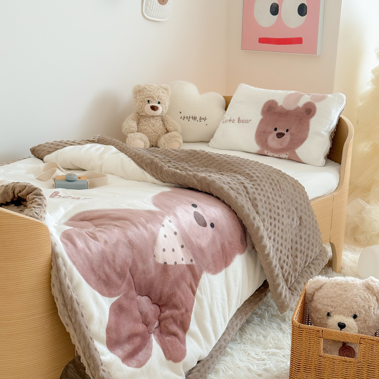 Baby Nursery In Hospital - Cozy Panda Milk Velvet Comforter,Double Sided