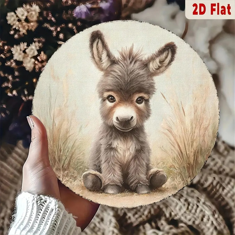 Baby Nursery Vintage - Vintage Baby Donkey Round Metal Sign
