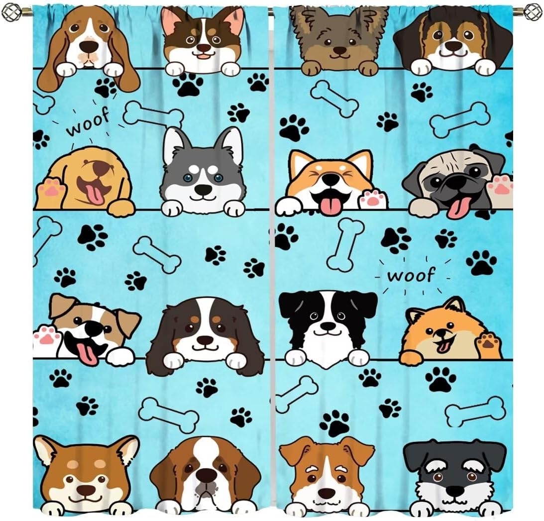Baby Nursery In Hospital - Cute Dog Curtains for Kids Girls