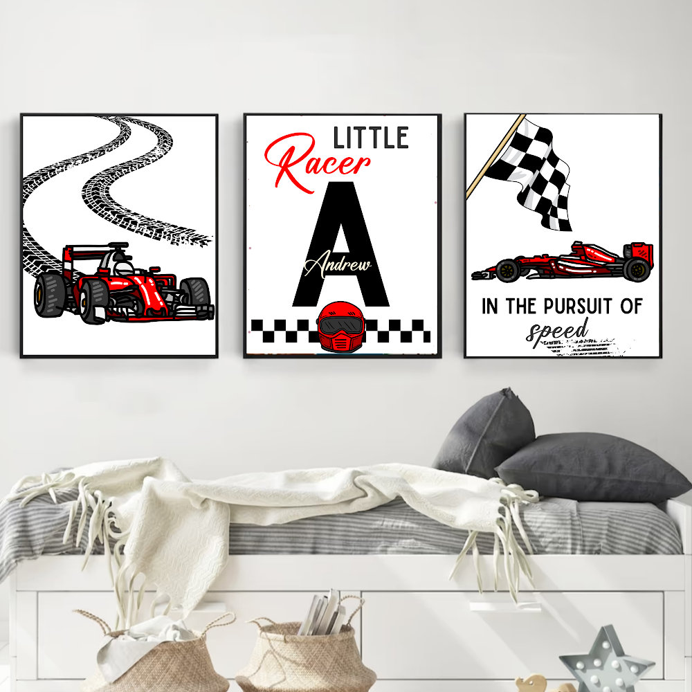 Custom Name Racing Car Nursery – Baby Nursery Wall recenzja i cena