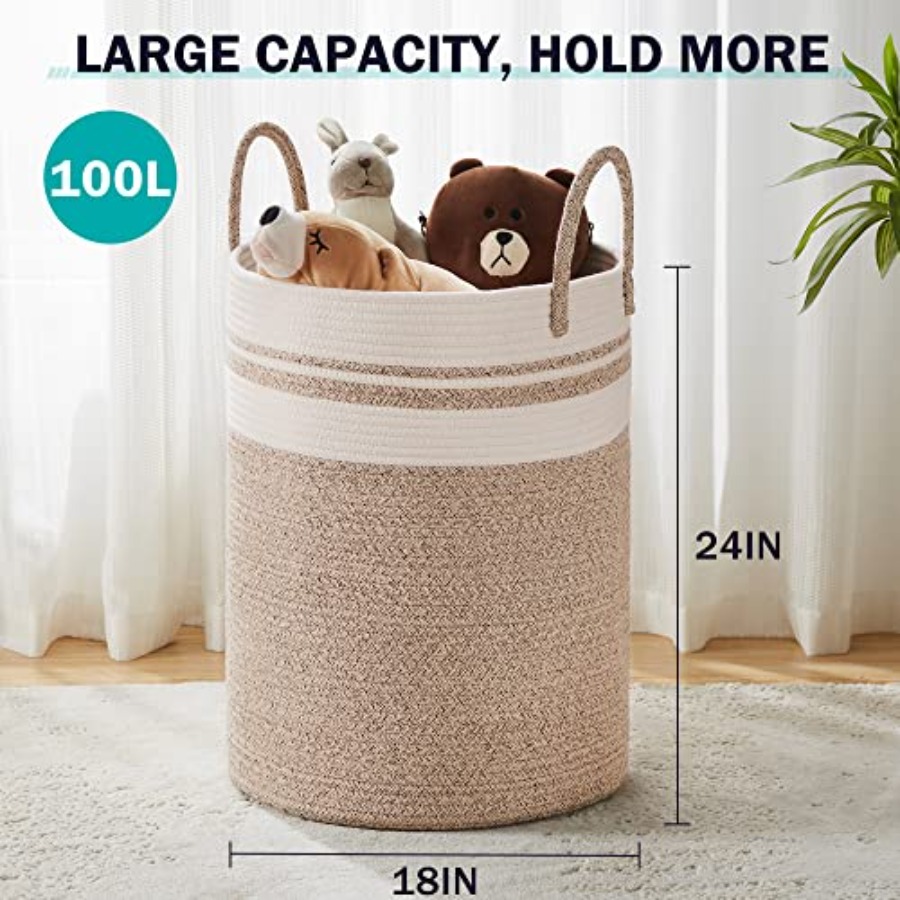 Woven Rope Laundry Hamper Bask – Baby Nursery Laundry Hamper recenzja i cena