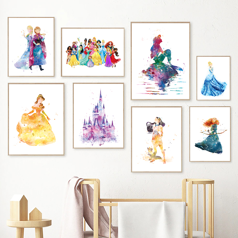 Watercolor Princess Poster Nur – Baby Nursery Games recenzja i cena