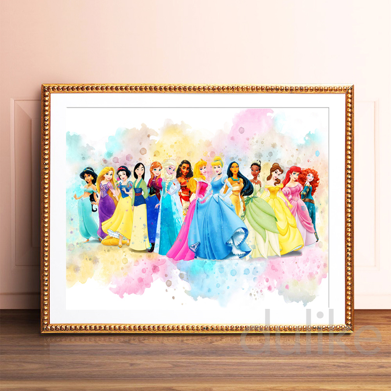 Watercolor Princess Poster Nur – Baby Nursery Games recenzja i cena
