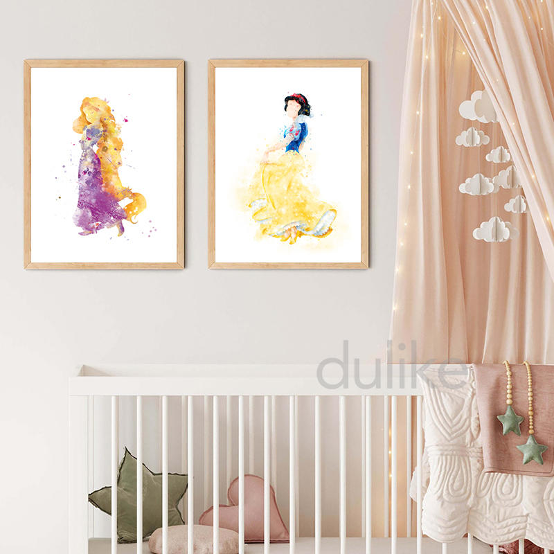 Watercolor Princess Poster Nur – Baby Nursery Games recenzja i cena