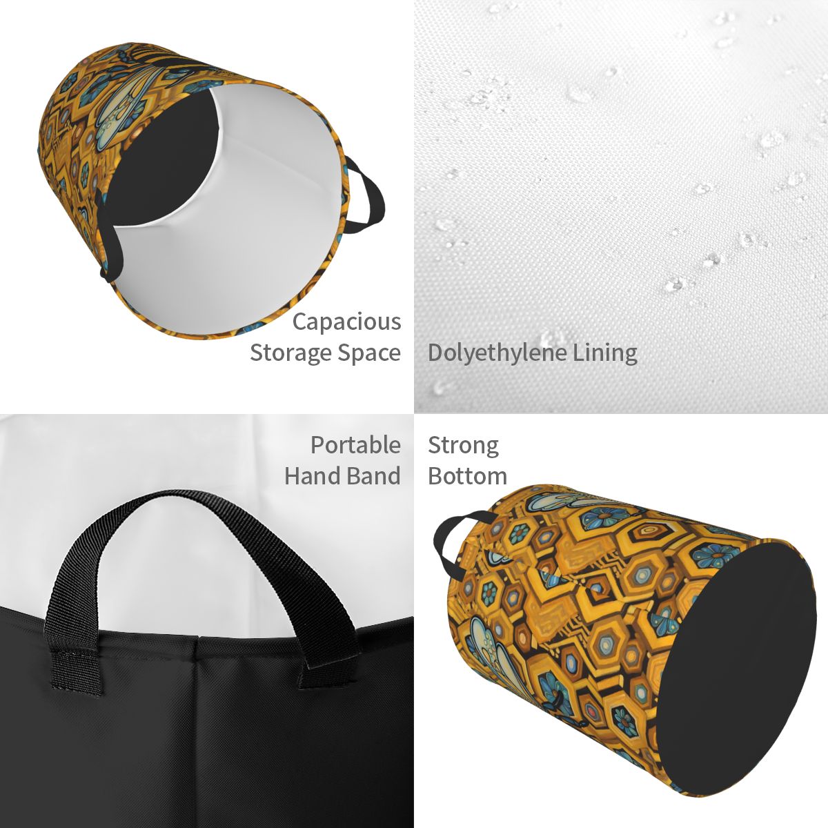 Bee And Honeycomb Print Laundr – Baby Nursery Laundry Hamper recenzja i cena