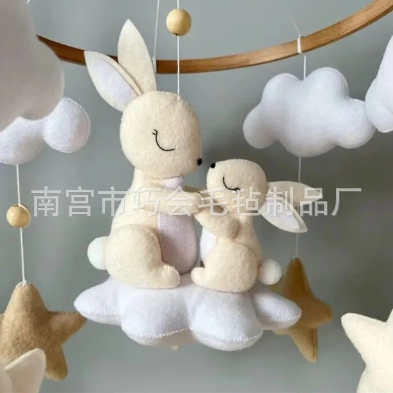 Handmade Soft Felt Bunny Baby  – Baby Nursery Neutral recenzja i cena