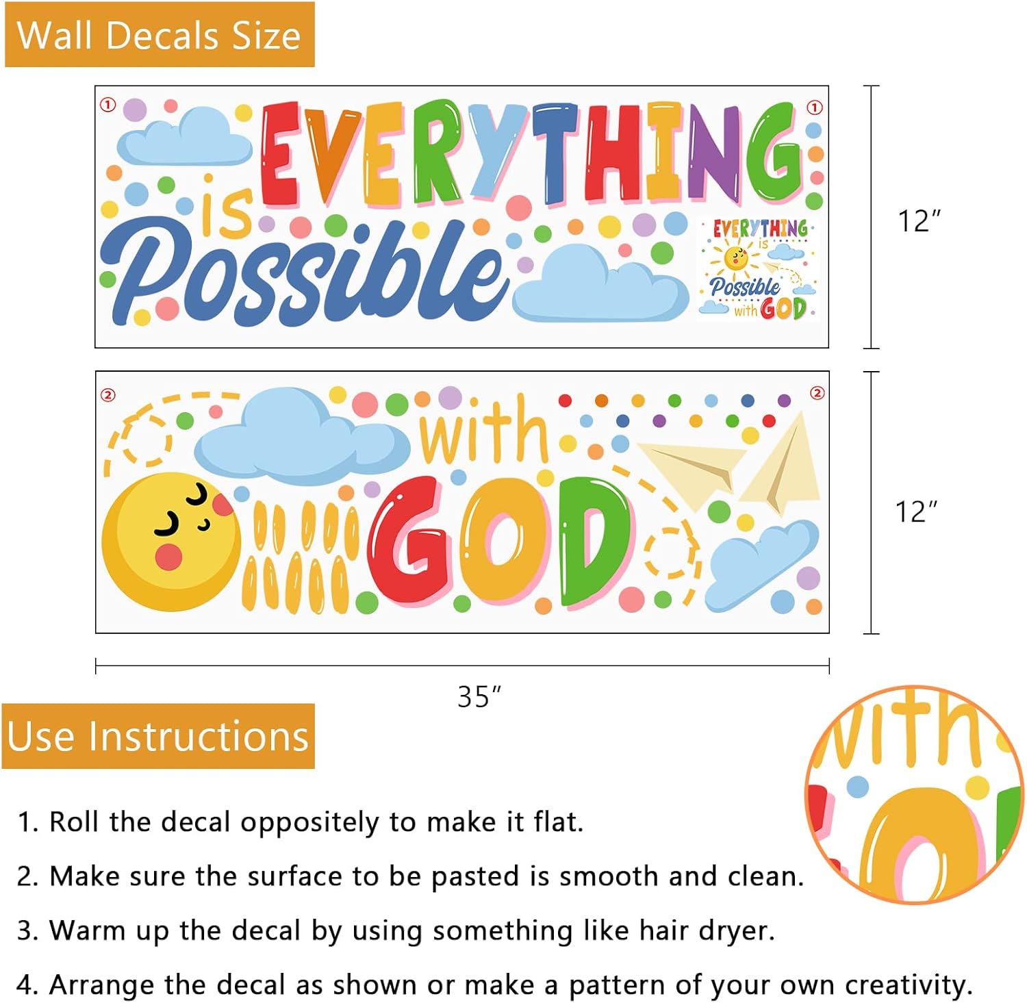Inspirational Everything is Po – Wall Decal Nursery recenzja i cena