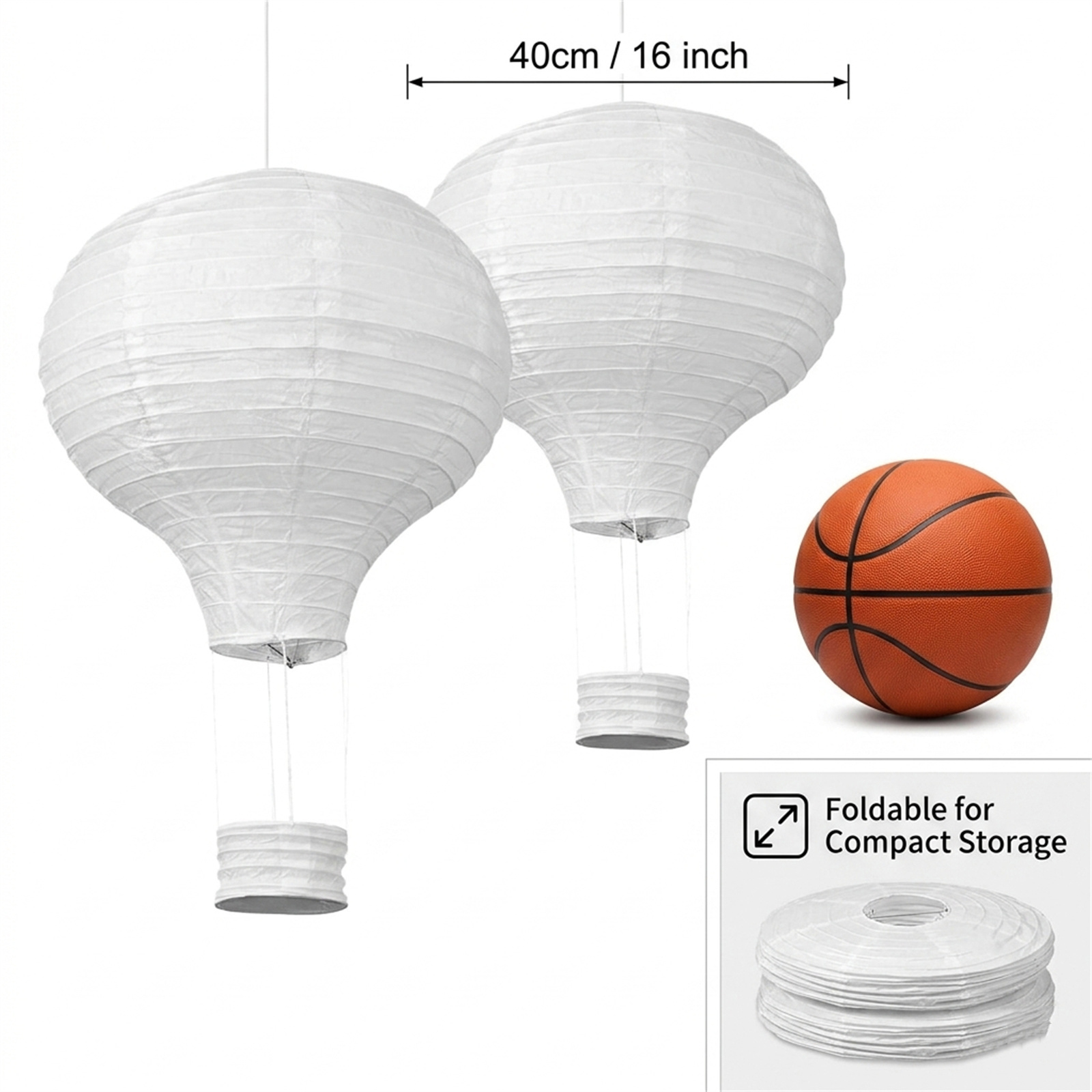 2Pcs 16‘’ White Hot Air Balloo – Baby Nursery Light Shade recenzja i cena