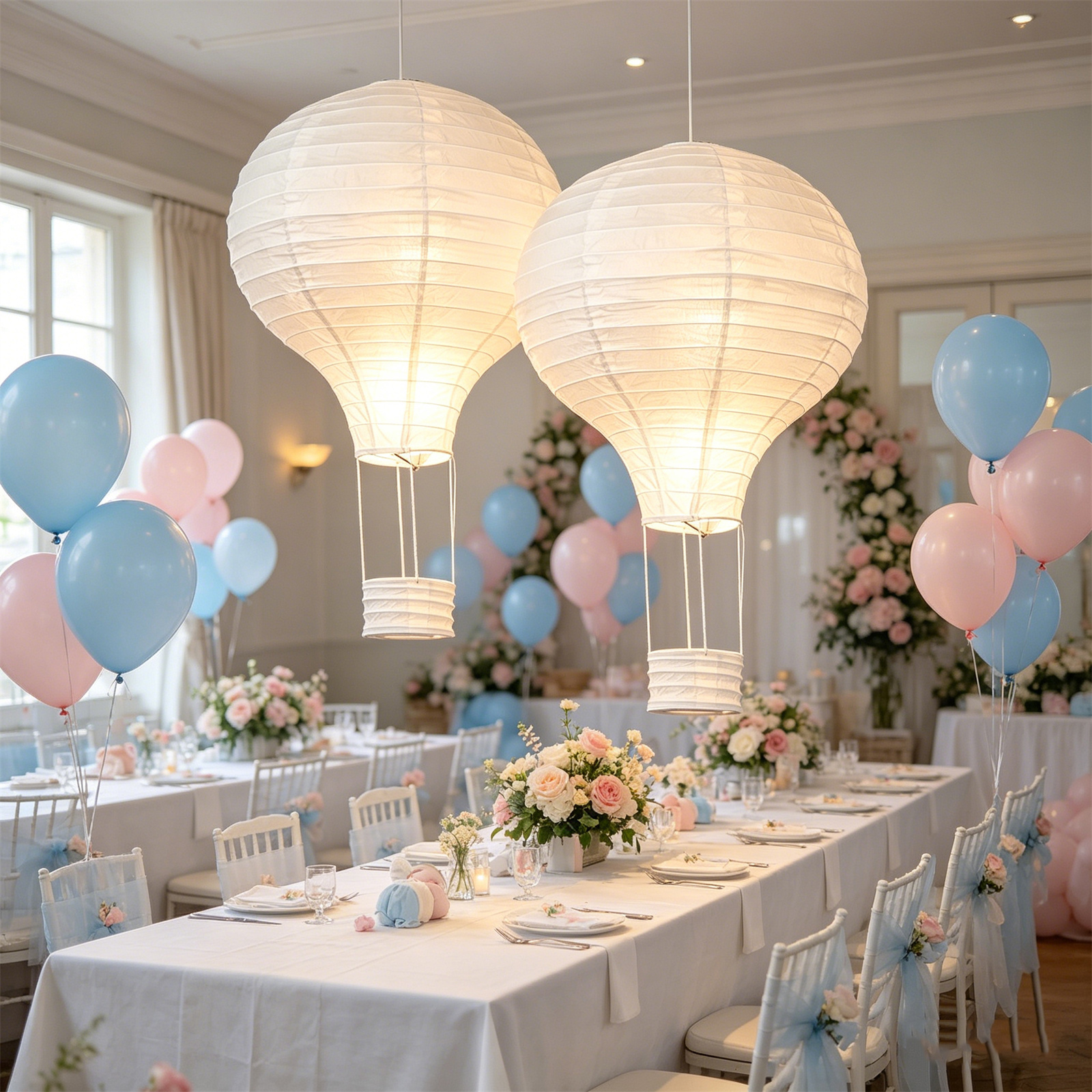2Pcs 16‘’ White Hot Air Balloo – Baby Nursery Light Shade recenzja i cena
