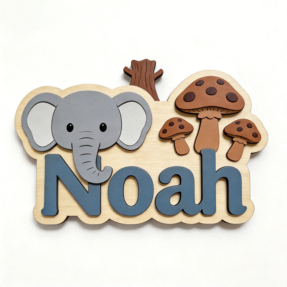 Customizable Cartoon Elephant  – Baby Nursery Forest Theme recenzja i cena