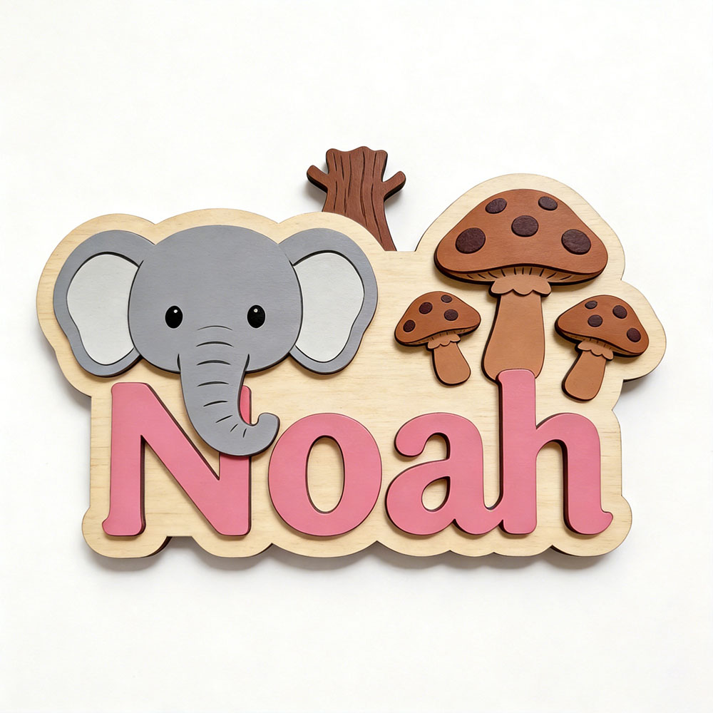 Customizable Cartoon Elephant  – Baby Nursery Forest Theme recenzja i cena