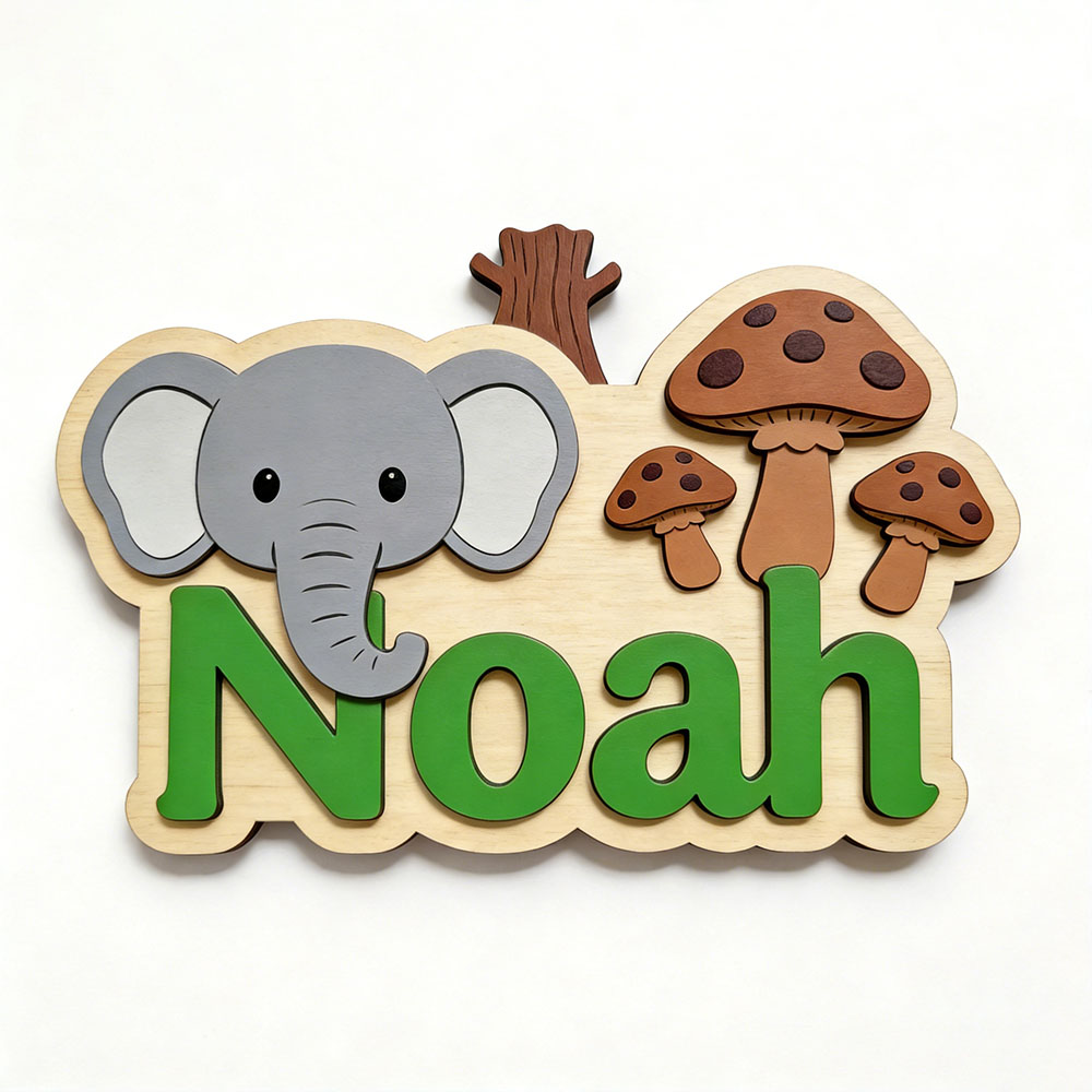 Customizable Cartoon Elephant  – Baby Nursery Forest Theme recenzja i cena