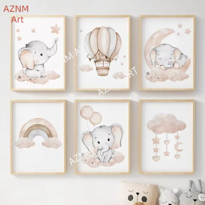 Elephant Balloon Rainbow Moon  – Baby Nursery Home recenzja i cena