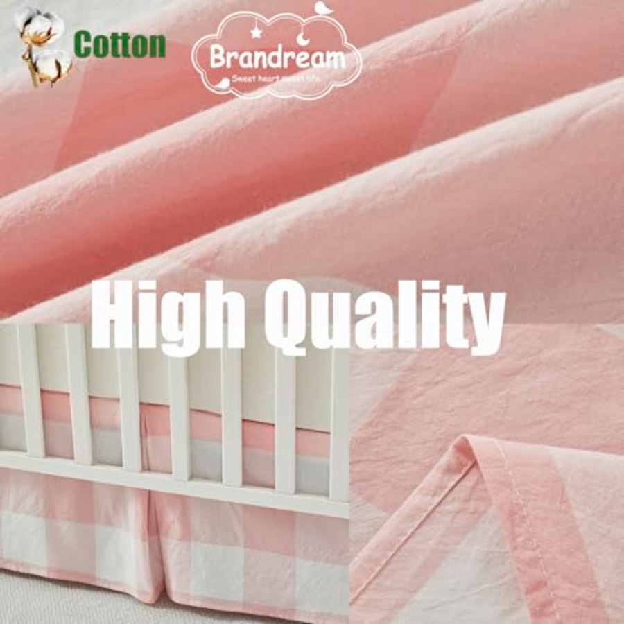 Crib Skirt Gingham Tailored Ba – Baby Nursery Neutral recenzja i cena