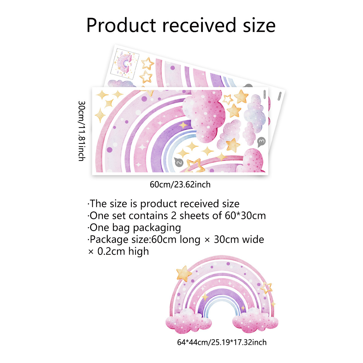 Colorful Rainbow Stars Cloud W – Wall Decal Nursery recenzja i cena