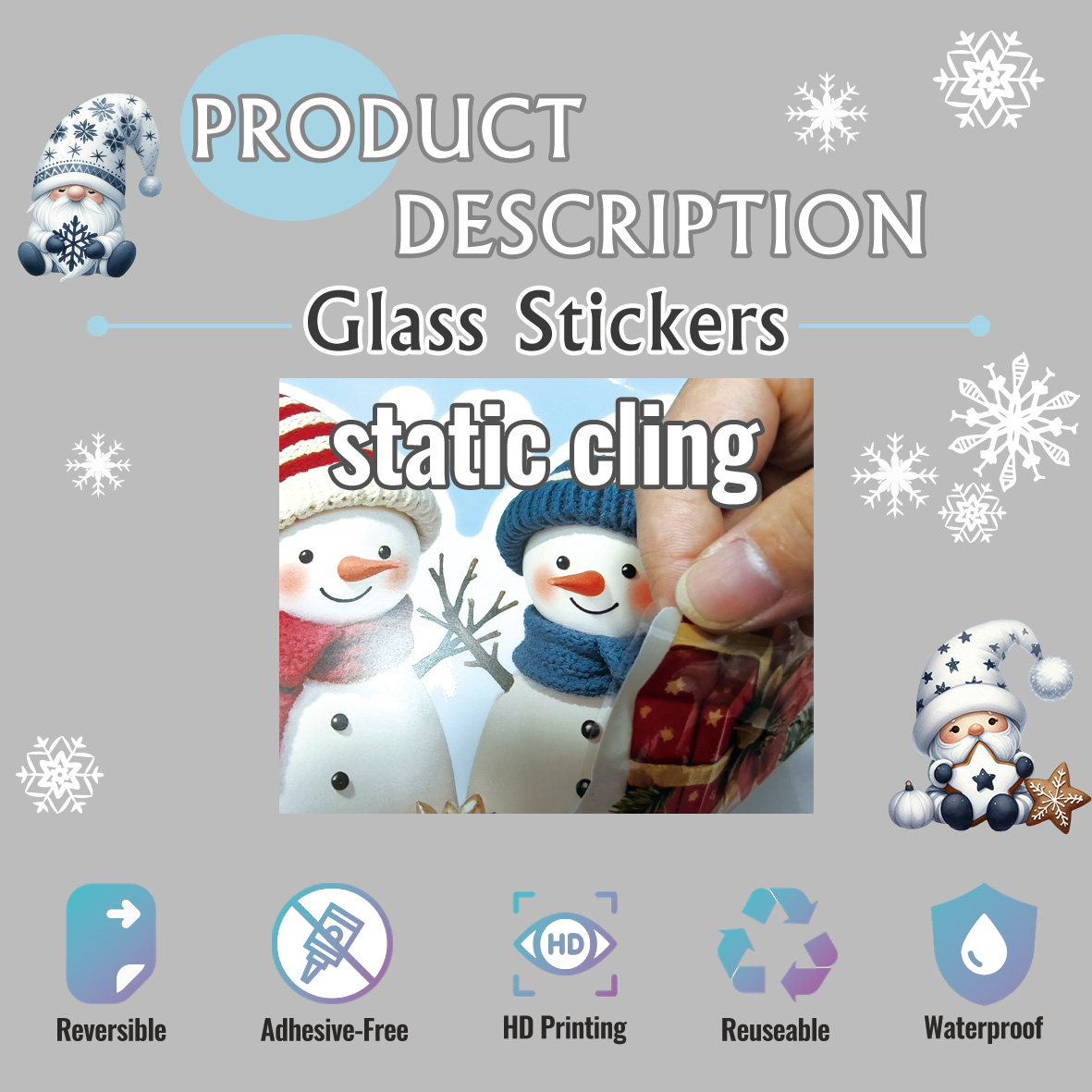 ​Christmas Window Stickers Sno – Wall Decal Nursery recenzja i cena