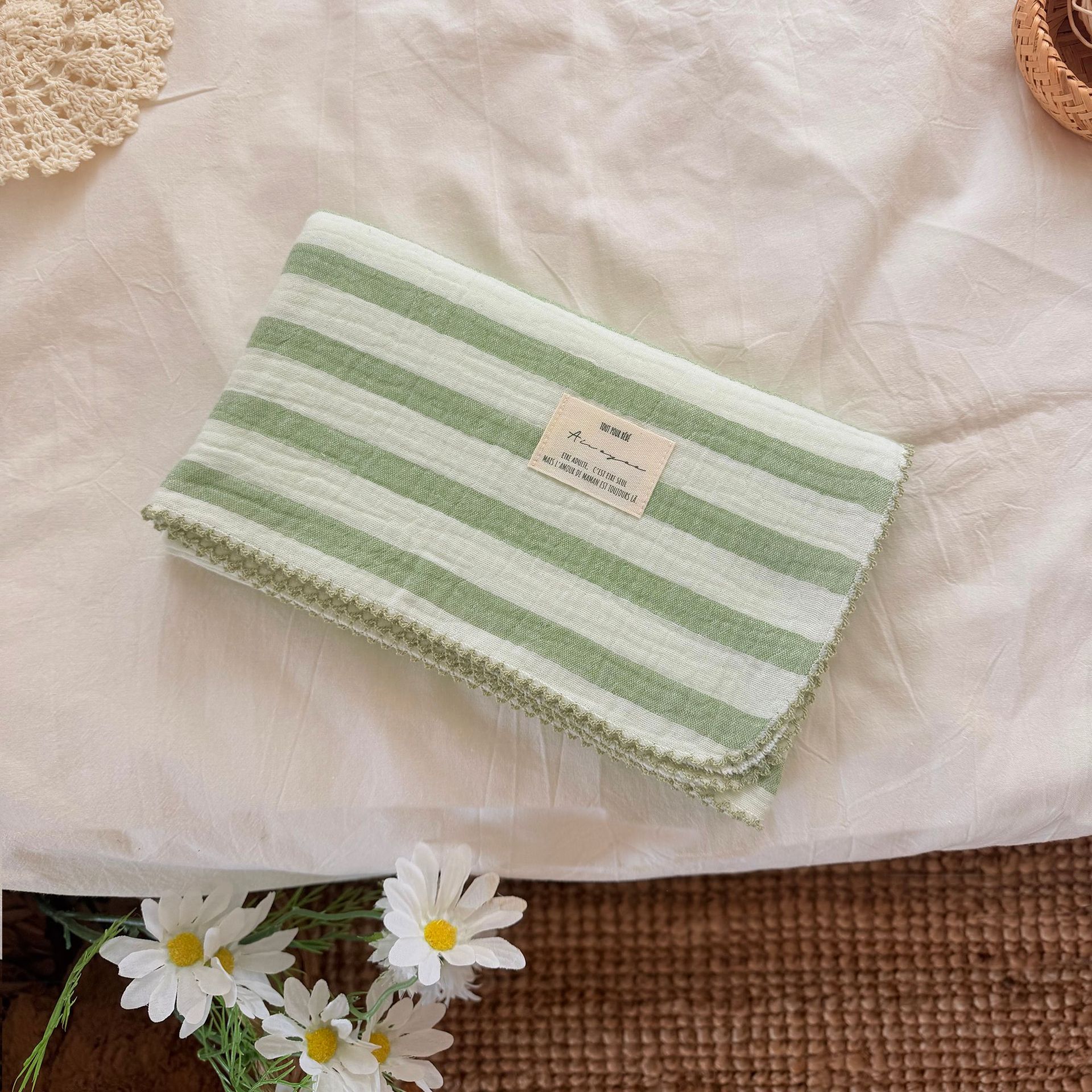 Summer Muslin Baby Swaddle Bla – Baby Girl Nursery Quilt recenzja i cena