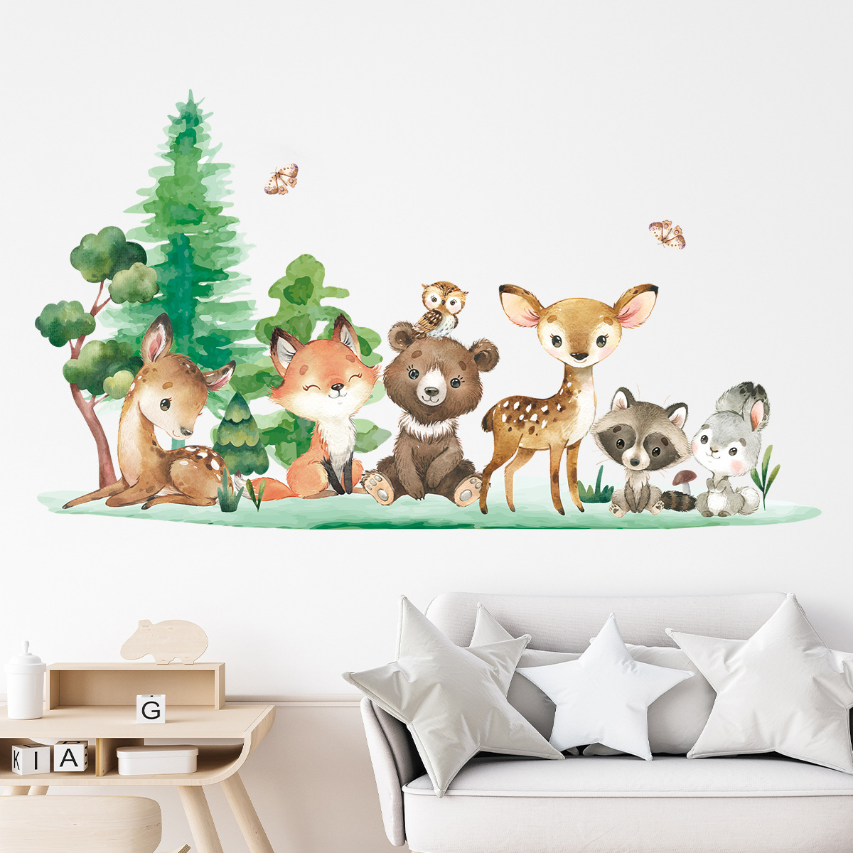 Forest Animals Theme Bear Deer – Baby Nursery Forest Theme recenzja i cena