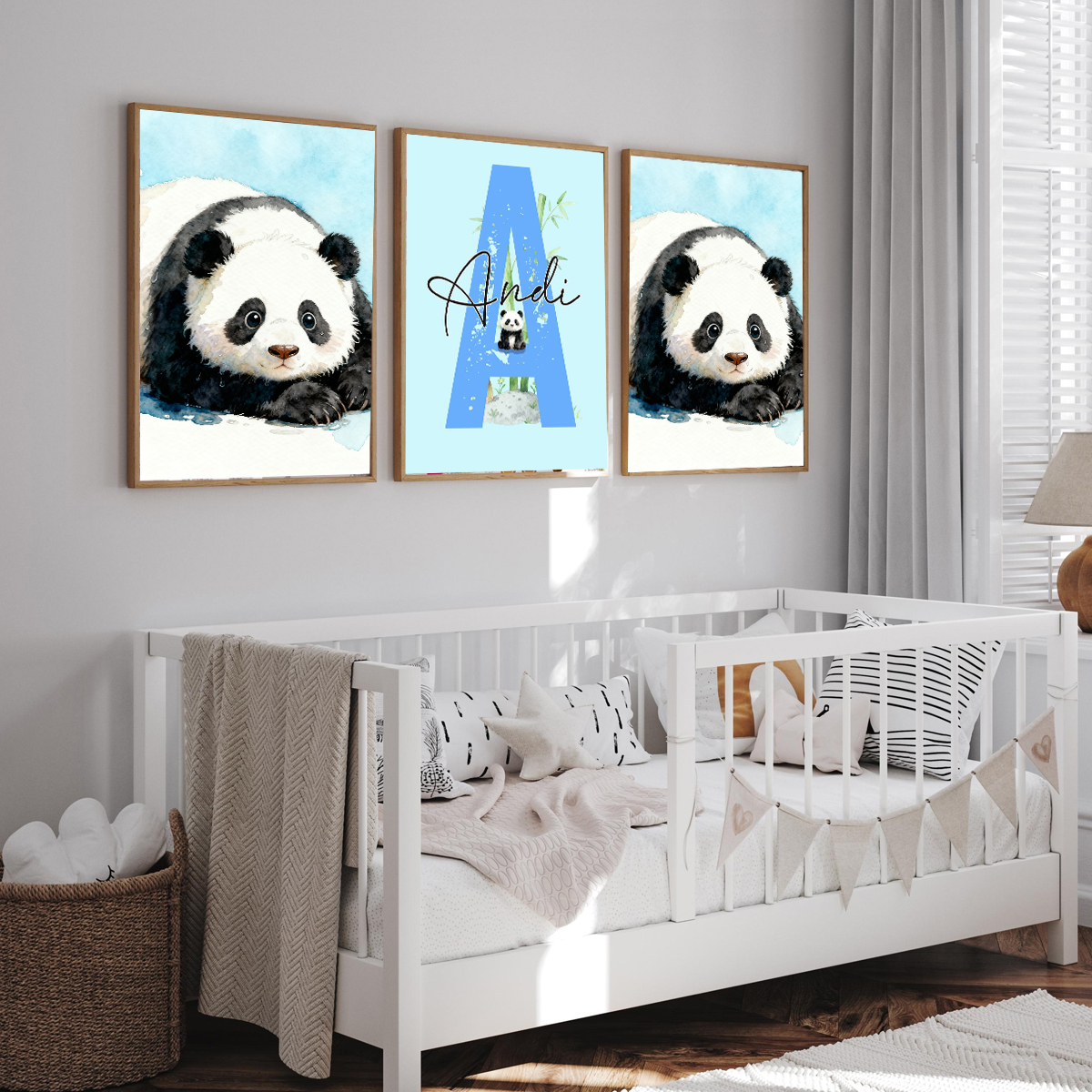 3pcs Personalized Panda Nurser – Baby Nursery Wall recenzja i cena