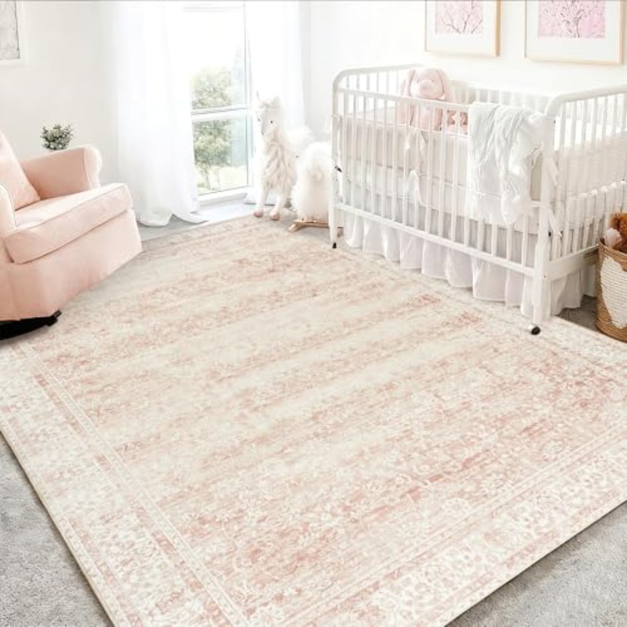 Pink Nursery Rug for Baby Girl – Baby Nursery Neutral recenzja i cena