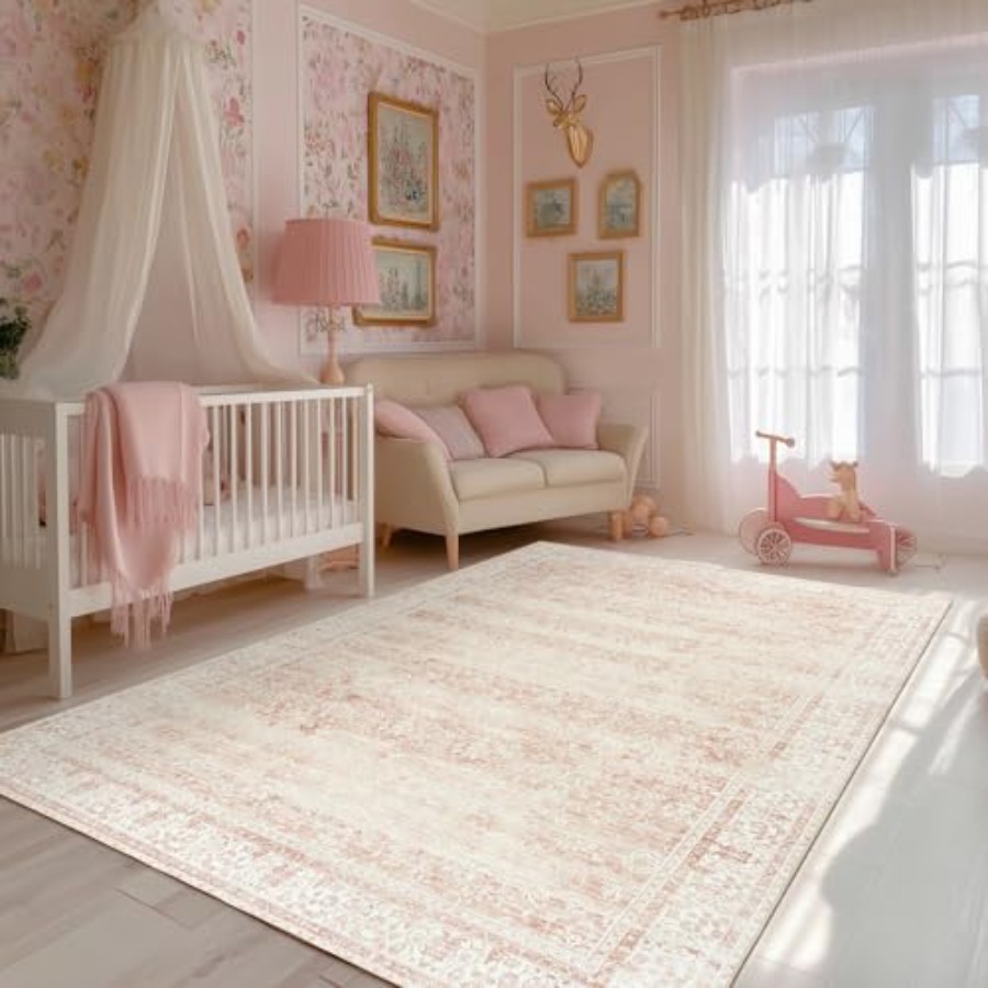 Pink Nursery Rug for Baby Girl – Baby Nursery Neutral recenzja i cena