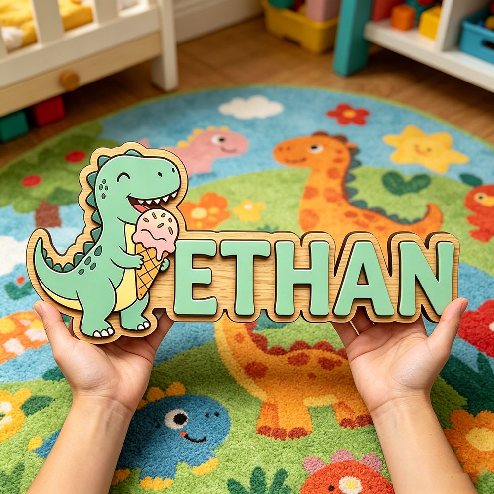 Whimsical Ice Cream Dinosaur C – Baby Nursery Wall recenzja i cena