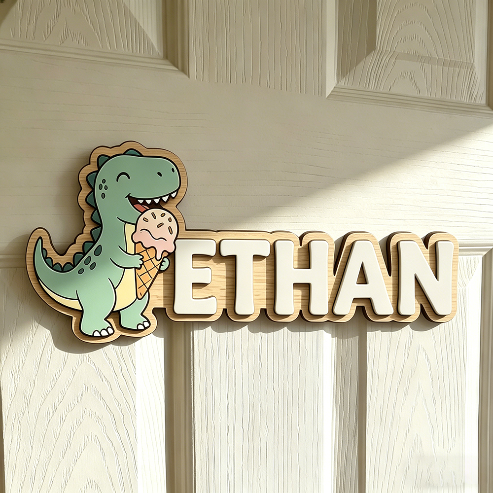 Whimsical Ice Cream Dinosaur C – Baby Nursery Wall recenzja i cena