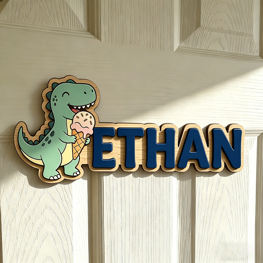 Whimsical Ice Cream Dinosaur C – Baby Nursery Wall recenzja i cena