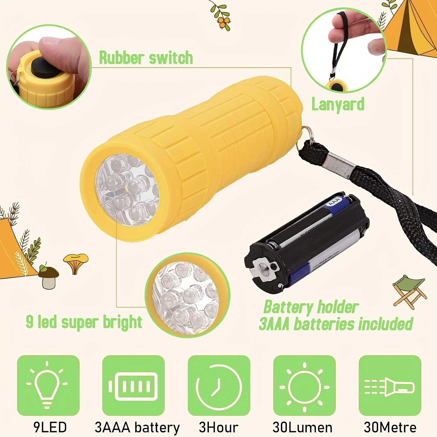 Mini Portable Flashlight Nine  – Baby Nursery Gifts recenzja i cena