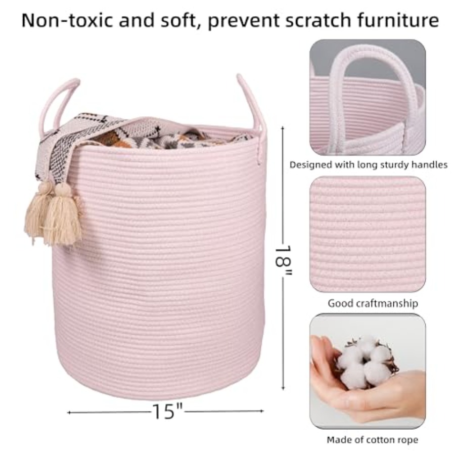 Cotton Rope Laundry Basket Ham – Baby Nursery Laundry Hamper recenzja i cena