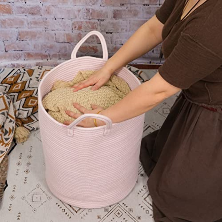 Cotton Rope Laundry Basket Ham – Baby Nursery Laundry Hamper recenzja i cena