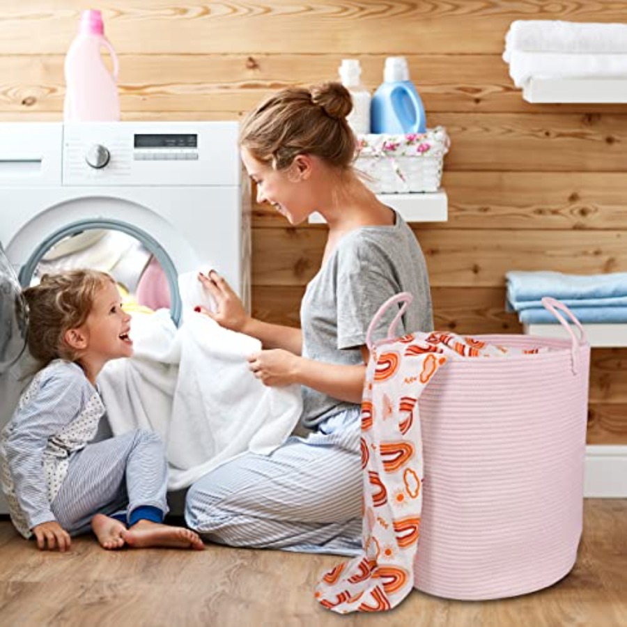 Cotton Rope Laundry Basket Ham – Baby Nursery Laundry Hamper recenzja i cena