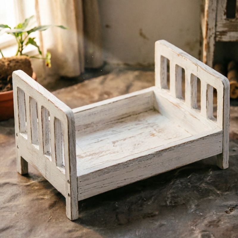 Infant Posing Sofa Retro Wood  – Baby Nursery Bed recenzja i cena