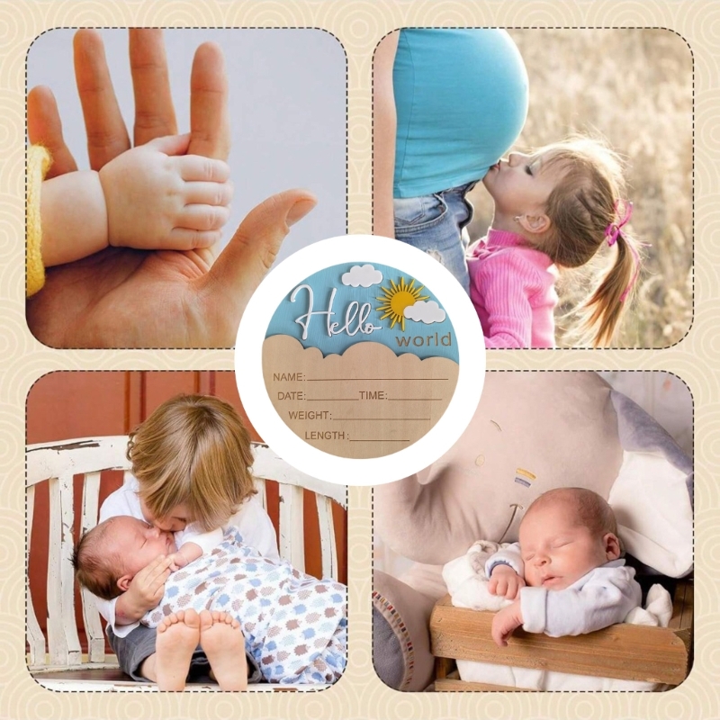 J15U Wooden Hello Baby Announc – Baby Nursery In Hospital recenzja i cena
