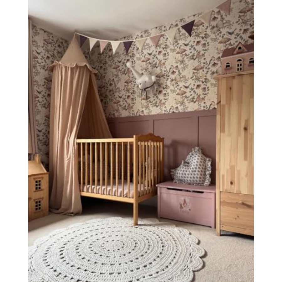 Bed Canopy with Ruffles, Paste – Baby Nursery Neutral recenzja i cena