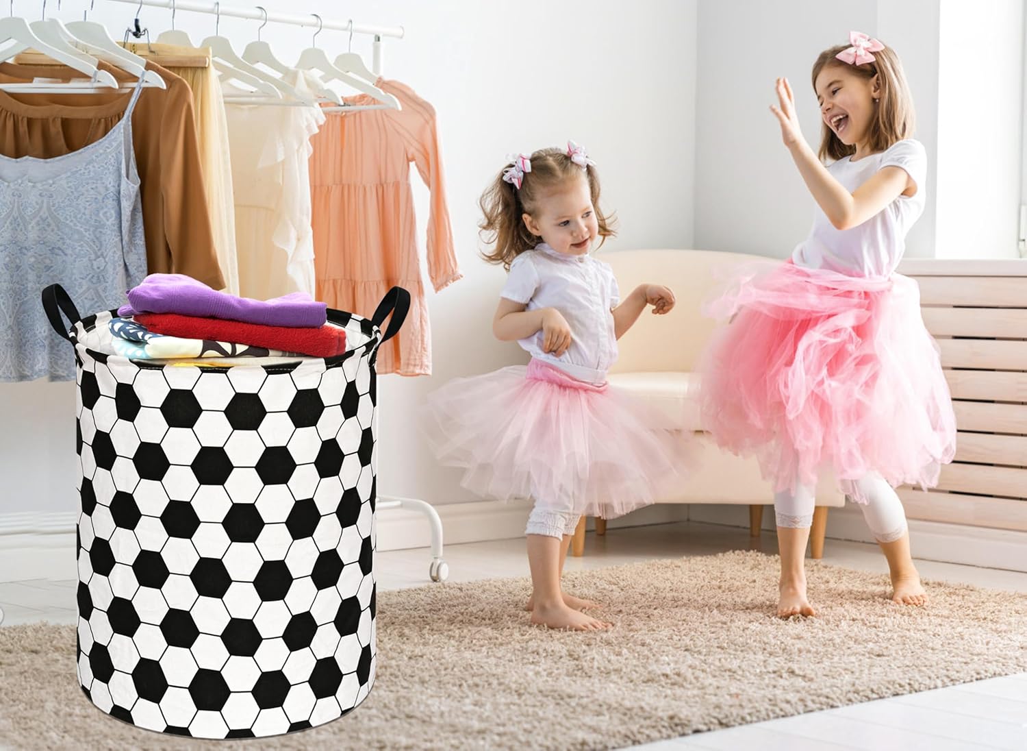 Round Kids Laundry Gift Basket – Baby Nursery Laundry Hamper recenzja i cena