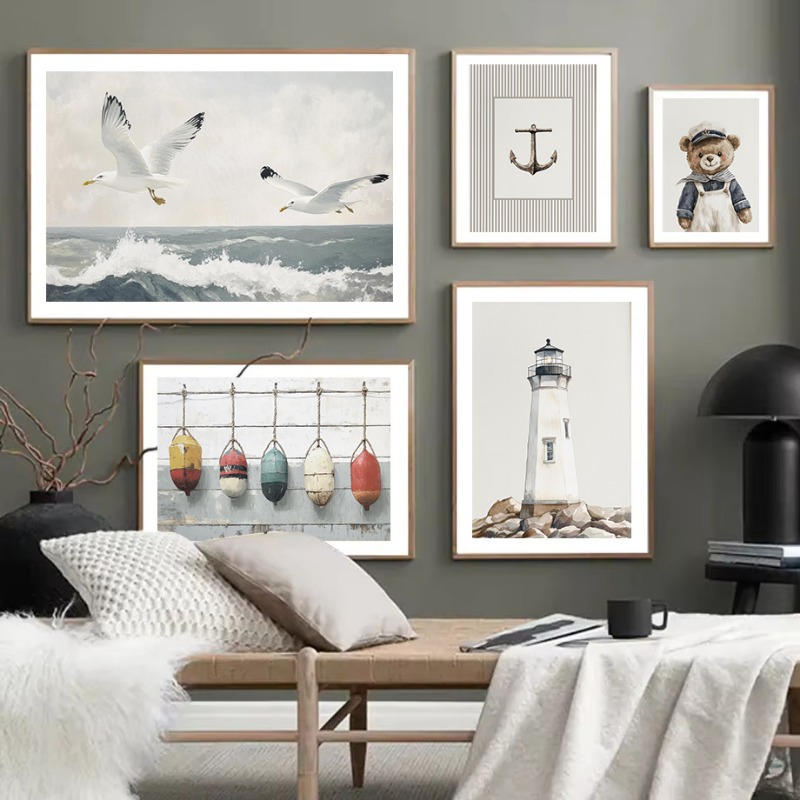 Neutral Nautical Nursery Art V – Baby Nursery Vintage recenzja i cena