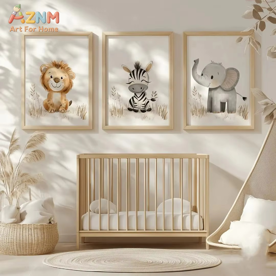 Neutral Nursery Wall Art 3PCS  – Baby Nursery Neutral recenzja i cena