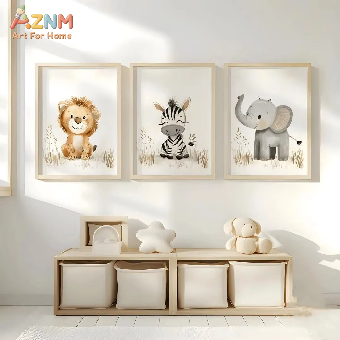 Neutral Nursery Wall Art 3PCS  – Baby Nursery Neutral recenzja i cena