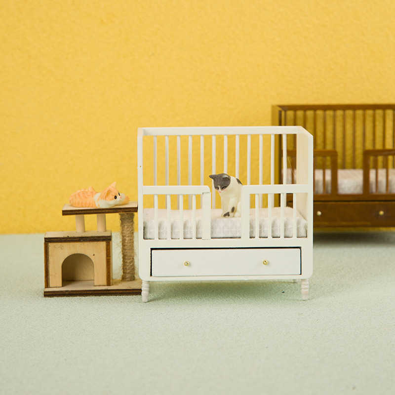 1:12 Miniature White Wood Baby – Baby Nursery Bed recenzja i cena