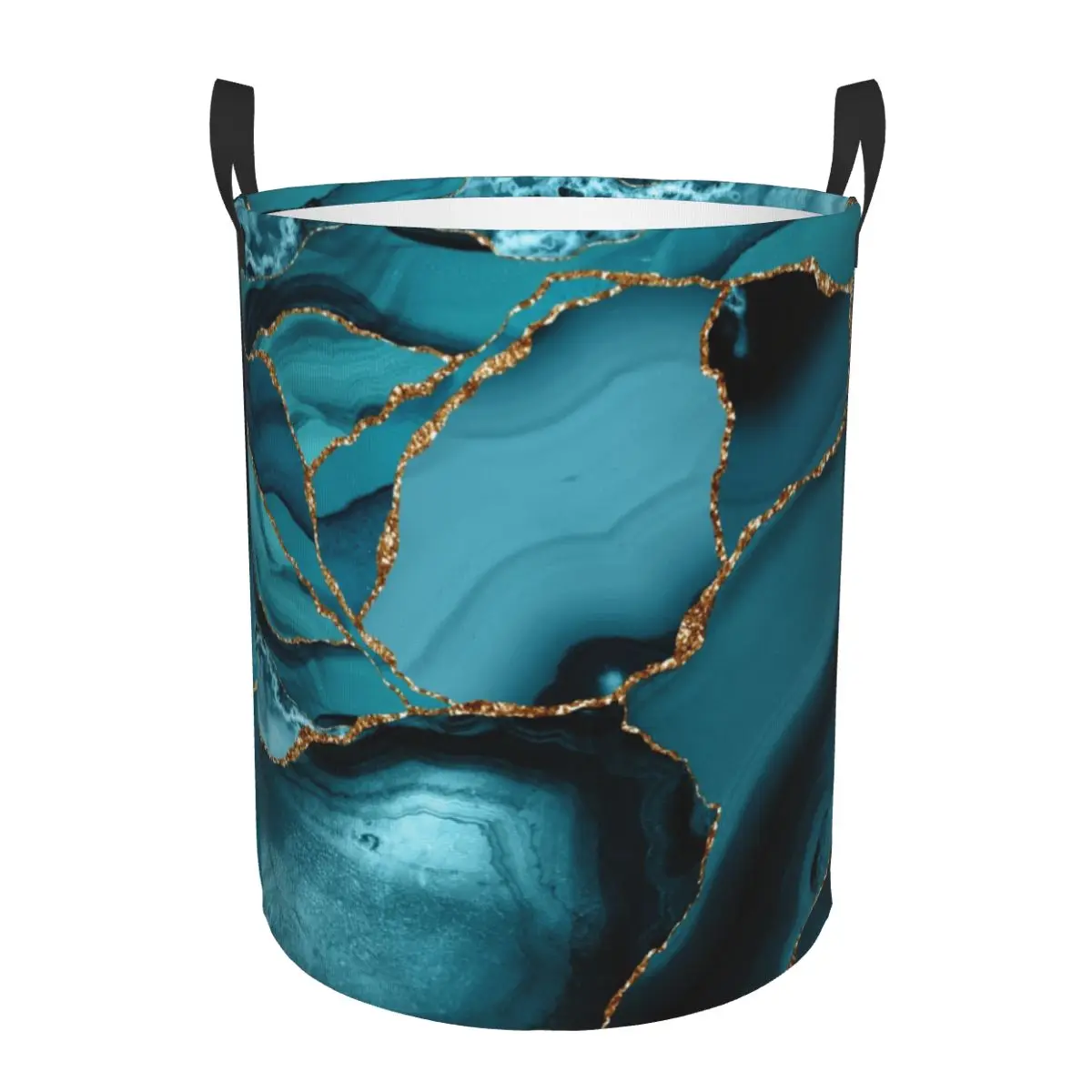 Custom Teal And Gold Marble La – Baby Nursery Laundry Hamper recenzja i cena