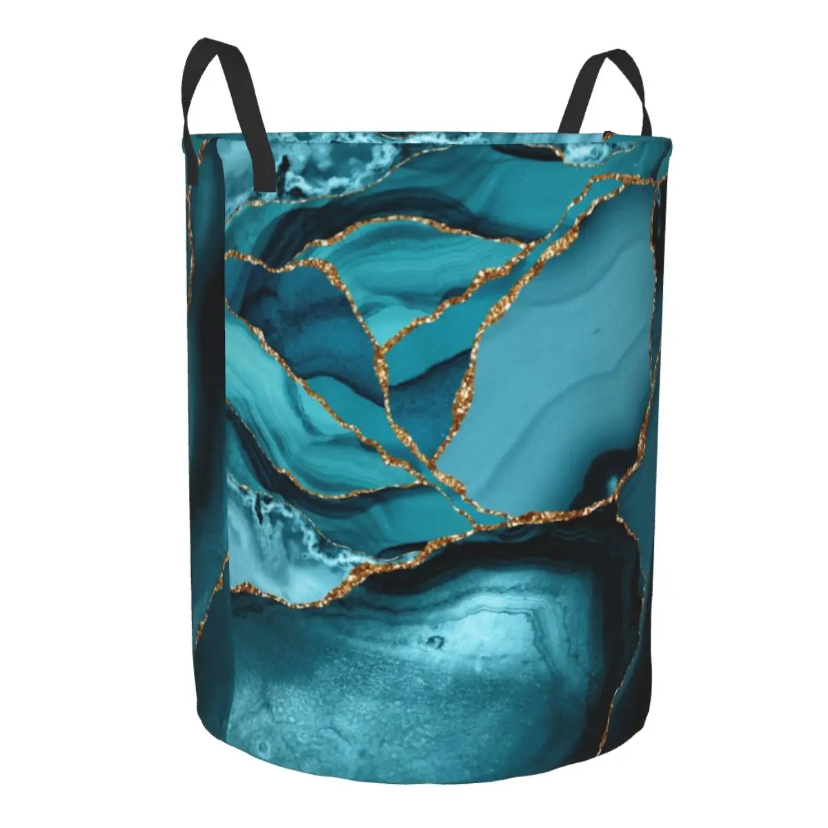Custom Teal And Gold Marble La – Baby Nursery Laundry Hamper recenzja i cena