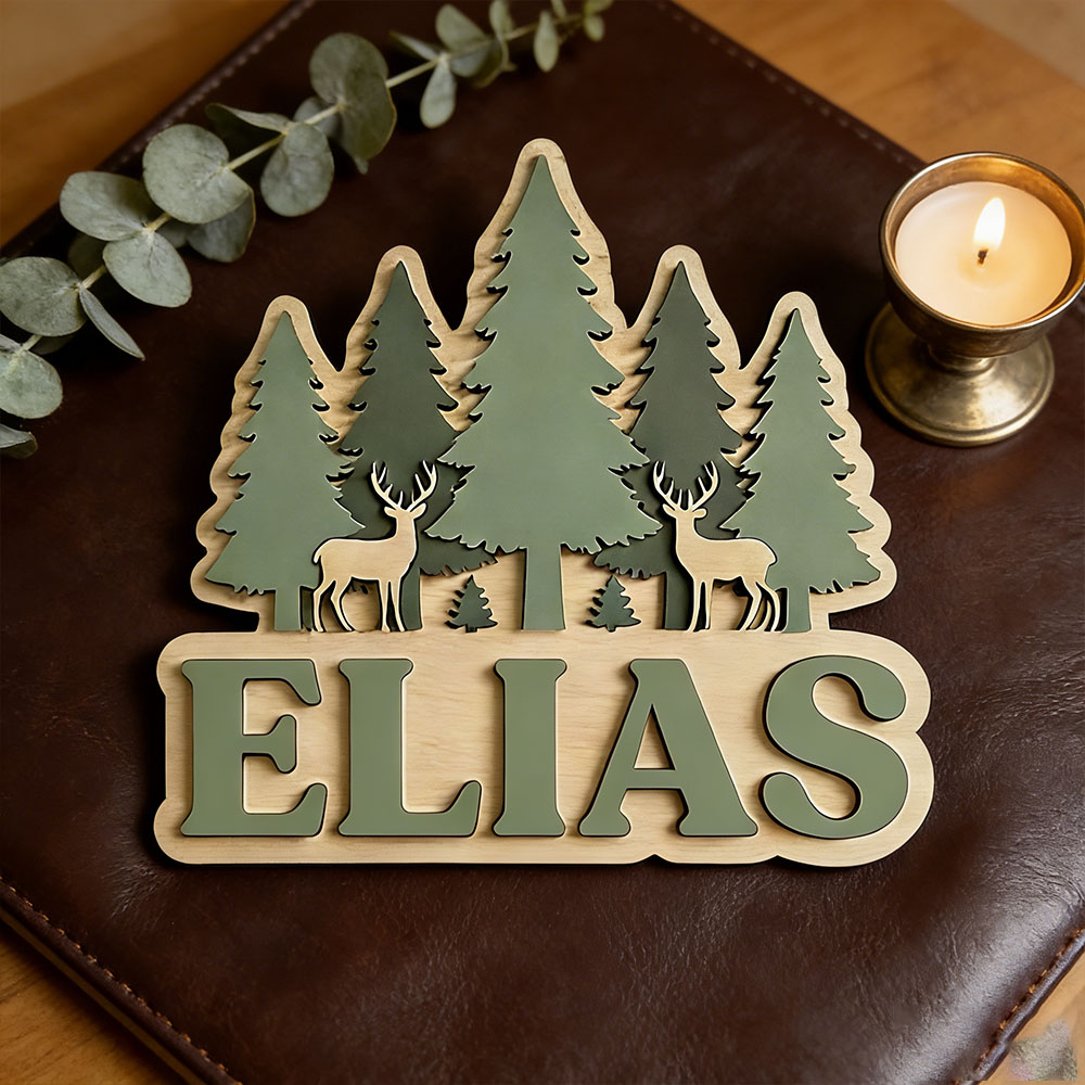 Custom Forest Elk Pine Tree Na – Baby Nursery Forest Theme recenzja i cena
