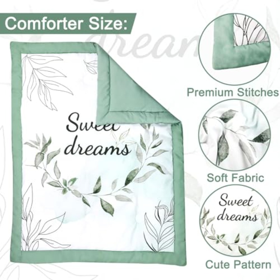 Green Crib Bedding Set 4-Piece – Baby Nursery Neutral recenzja i cena